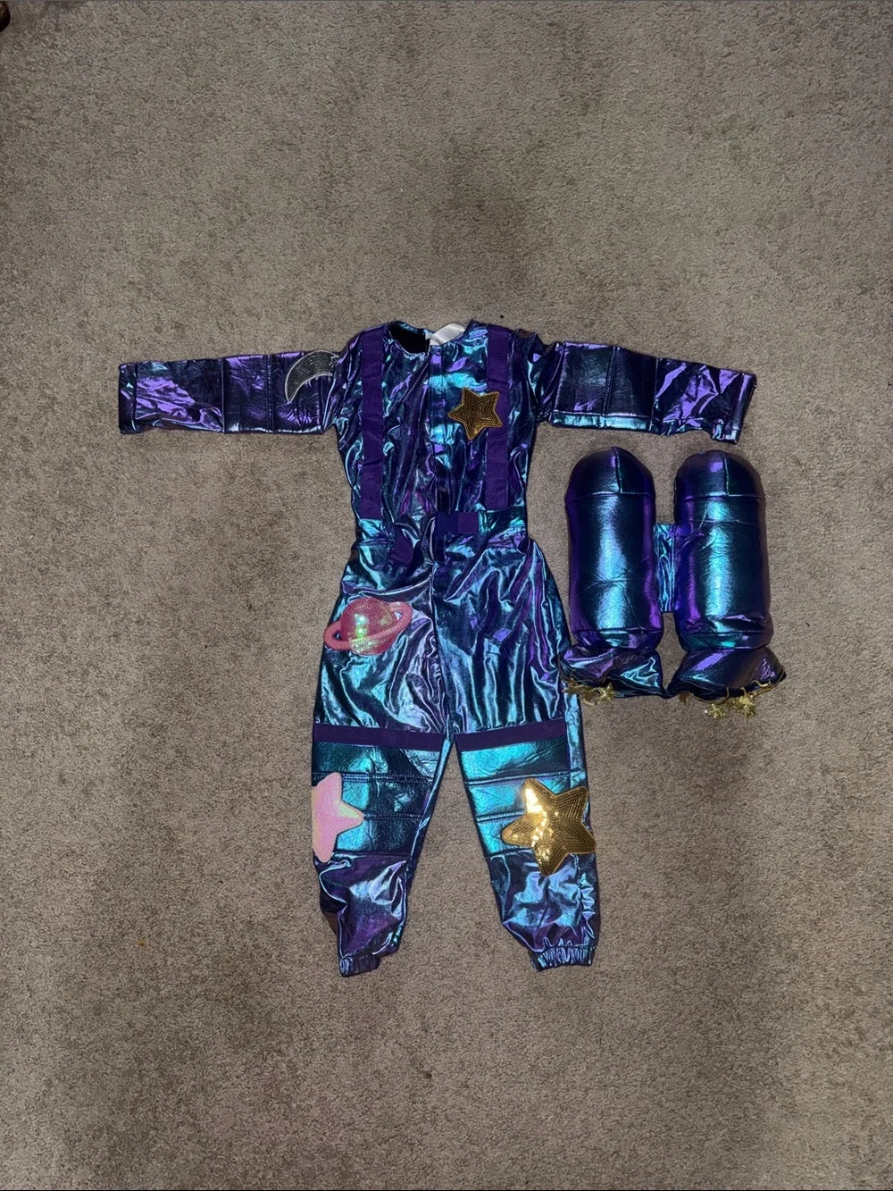 Pottery Barn Kids-Iridescent Purple Space Explorer Costume with Star Details!